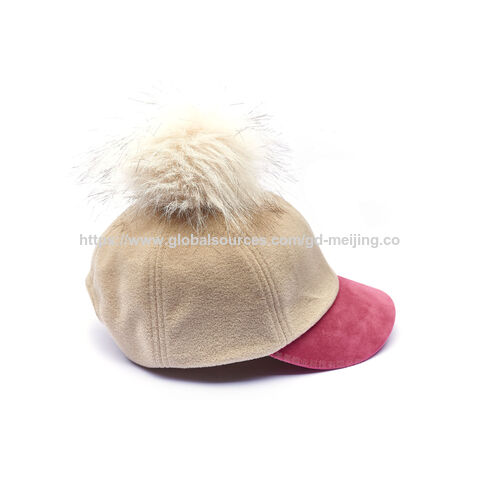 Winter-Baseballkappe für Kinder mit niedlicher Ballverzierung, weiche Babymütze, 6-Panel-Baseballkappe