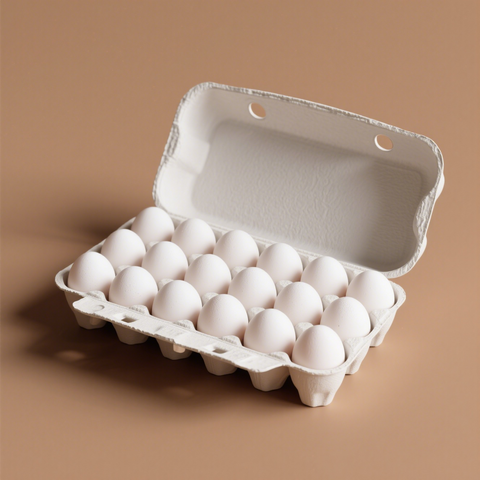 Eierkarton - 6er-Packungen, Einweg- und wiederverwendbar, biologisch abbaubare Zuckerrohr-Bagasse-Papiertrays, Entenei-Karton - 6er-Packungen