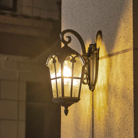 Luminárias de parede para pátio estilo americano, arandelas externas à prova d'água para corredores, estilo europeu antigo para varanda