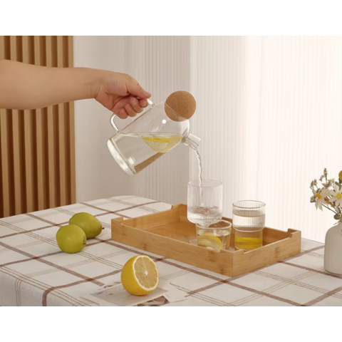 Multifunktionale Bambusplatte - Bambus- und Holzplatte für Teepausen-Snacks, ideal für den Tee-Tisch zu Hause und im Büro