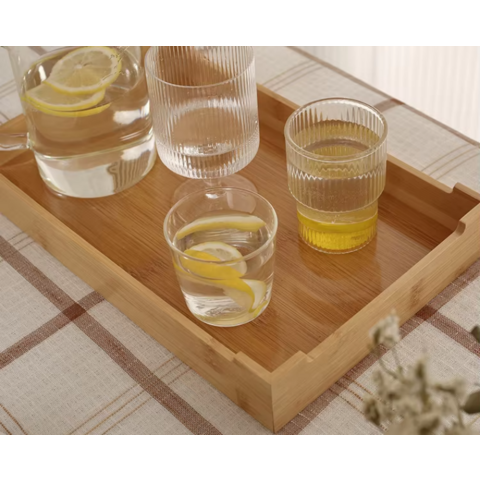 Multifunktionale Bambusplatte - Bambus- und Holzplatte für Teepausen-Snacks, ideal für den Tee-Tisch zu Hause und im Büro