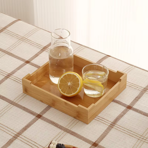 Multifunktionale Bambusplatte - Bambus- und Holzplatte für Teepausen-Snacks, ideal für den Tee-Tisch zu Hause und im Büro