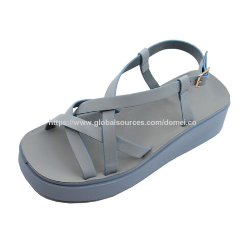 Neue blaue Damen Sandalen Sommer 2024 PU Mode Sandale - Damen Plateausandalen Großhandel