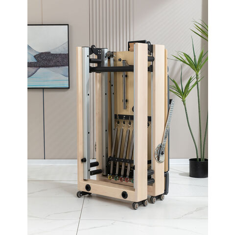 Fabrikpreis Hi-Tech Faltbarer Rubberwood Pilates Reformer Maschine Verstellbares Tragbares Pilates Bett Klappbar für Zuhause und Studio