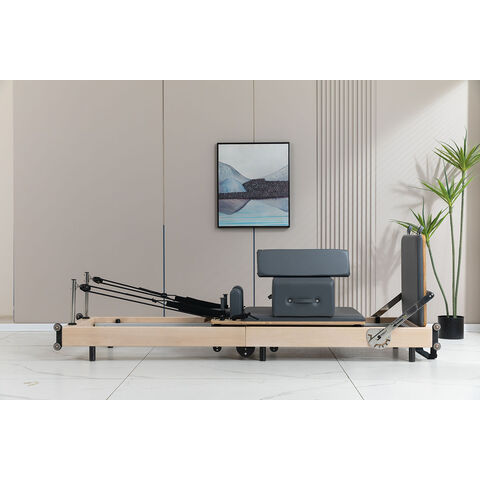Fabrikpreis Hi-Tech Faltbarer Rubberwood Pilates Reformer Maschine Verstellbares Tragbares Pilates Bett Klappbar für Zuhause und Studio