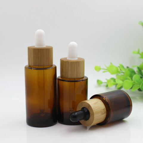 Perfume bottles Bamboo and wood glass bottle environmentally friendly perfume filling essential oil bottle