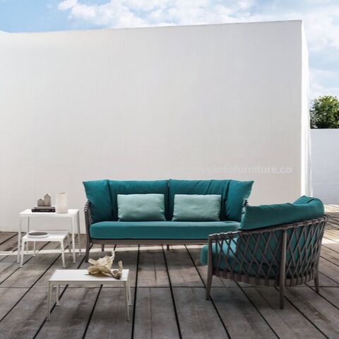 Preço de fábrica, móveis de exterior de luxo modernos de alta qualidade em metal e alumínio para villa, jardim, sofá de lazer