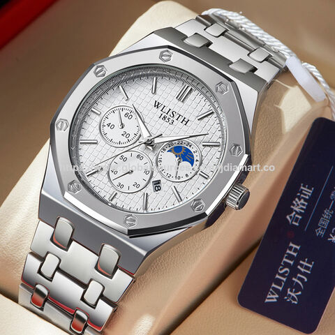 Nuevos Relojes de Moda Sencillos para Parejas, Impermeables, Metálicos, Ultrafinos, de Acero Inoxidable, Reloj de Cuarzo de Negocios para Hombres