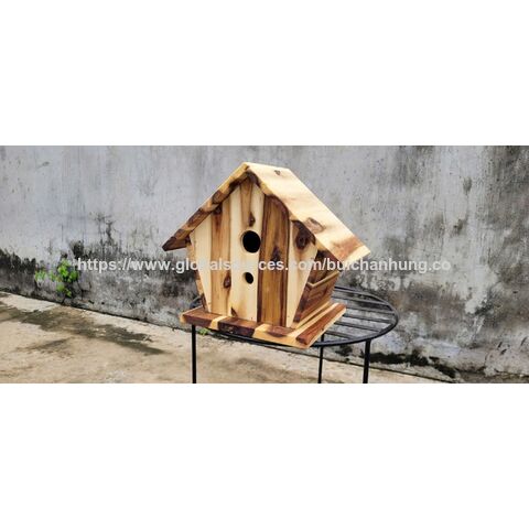 Vogelhaus aus rustikalem Holz, hergestellt in Vietnam, für die Außendekoration