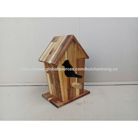 Vogelhaus aus rustikalem Holz, hergestellt in Vietnam, für die Außendekoration