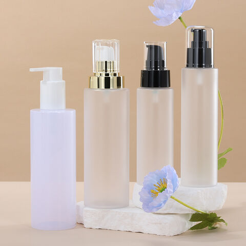 Botella de plástico para cosméticos, textura mate transparente, dispensador de emulsión, envase de plástico vacío para cosméticos