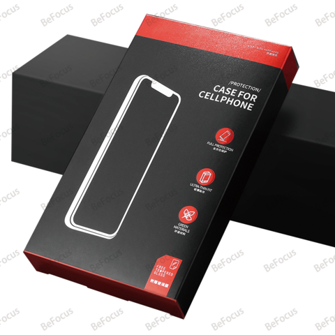 Fabricant chinois Personnaliser la couleur Style de pliage Gaufré avec insert en papier Avec fenêtre pour boîte d'emballage de coque de téléphone cadeau d'anniversaire