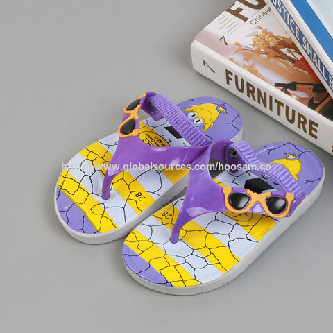 Sandales de plage antidérapantes pour enfants avec motif de dessin animé coloré et semelle épaisse