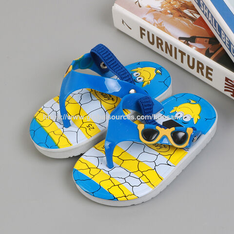 Sandales de plage antidérapantes pour enfants avec motif de dessin animé coloré et semelle épaisse