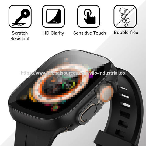 Nova Capa Protetora Integrada de Filme Temperado para PC com Pulseira para Apple Watch Series 8 Ultra de 49 mm