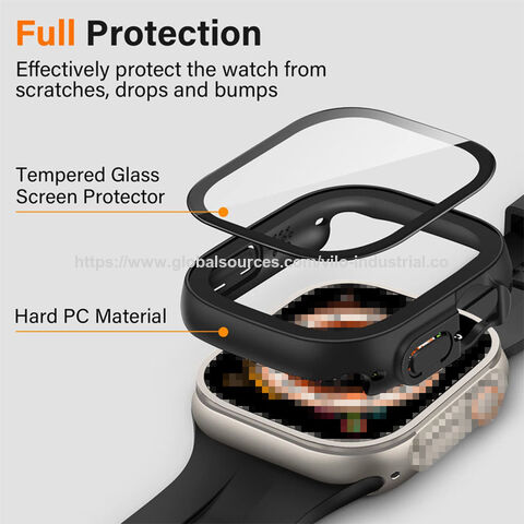 Nova Capa Protetora Integrada de Filme Temperado para PC com Pulseira para Apple Watch Series 8 Ultra de 49 mm