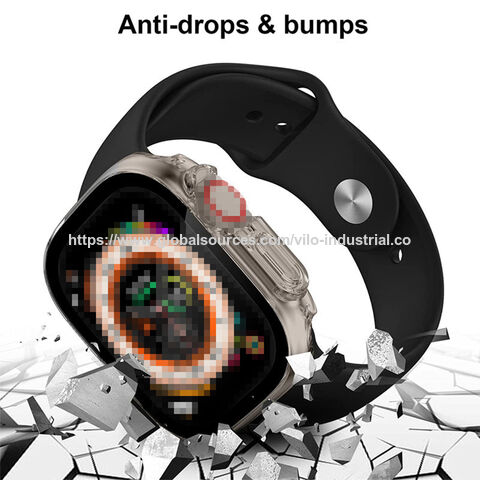 Nova Capa Protetora Integrada de Filme Temperado para PC com Pulseira para Apple Watch Series 8 Ultra de 49 mm