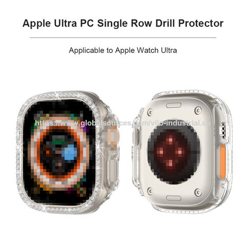 Capa de Diamantes para Apple Watch Band 49mm 42mm 38mm Bling Cristal Cobertura Total para iWatch Series 3 4 5 6 SE 7 8 Capa Protetora de PC