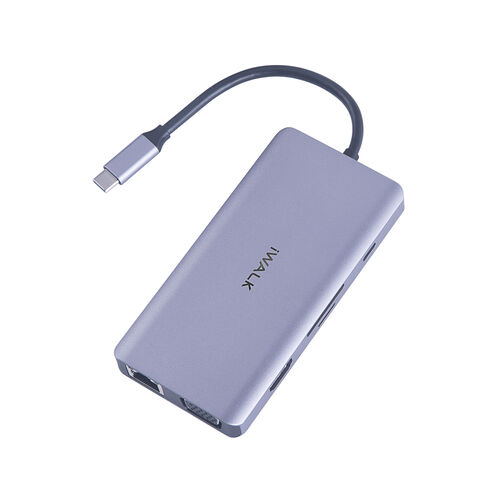 Estación de acoplamiento 9 en 1 PD 100W, concentrador USB 3.0 Gigabit Ethernet Pro Max, estación de acoplamiento multifunción para oficina