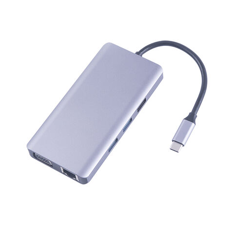 Estación de acoplamiento 9 en 1 PD 100W, concentrador USB 3.0 Gigabit Ethernet Pro Max, estación de acoplamiento multifunción para oficina