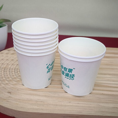 Vasos Desechables de Papel Recubierto por Ambos Lados al por Mayor, Biodegradables, para Bebidas Frías y Calientes, Café, Restaurante, Oficina en Casa, 190 ml, Paquete de 100 Unidades