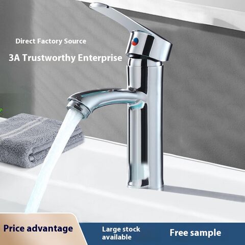 Grifo mezclador monomando de acero inoxidable plateado para lavabo de baño - Grifería para lavamanos y mueble de baño, agua fría y caliente