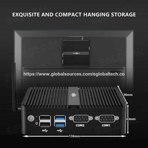 EGLOBAL M4 OEM/ODM Mini Computador N100 de 12ª Geração 2*RS232 4USB 2*HD, 1*DP Display 4K Windows11 Mini PC Fanless para quiosque