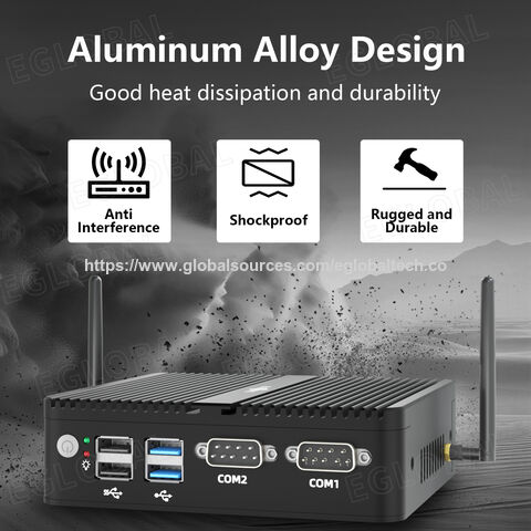 EGLOBAL M4 OEM/ODM Mini Computador N100 de 12ª Geração 2*RS232 4USB 2*HD, 1*DP Display 4K Windows11 Mini PC Fanless para quiosque