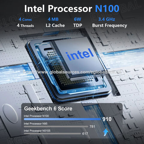 EGLOBAL M4 OEM/ODM Mini Computador N100 de 12ª Geração 2*RS232 4USB 2*HD, 1*DP Display 4K Windows11 Mini PC Fanless para quiosque