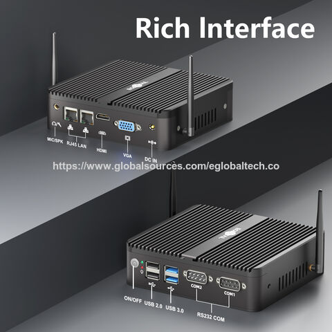 EGLOBAL M4 OEM/ODM Mini Computador N100 de 12ª Geração 2*RS232 4USB 2*HD, 1*DP Display 4K Windows11 Mini PC Fanless para quiosque