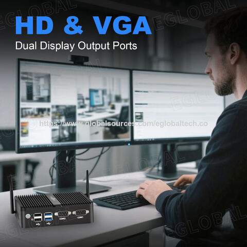 EGLOBAL M4 OEM/ODM Mini Computador N100 de 12ª Geração 2*RS232 4USB 2*HD, 1*DP Display 4K Windows11 Mini PC Fanless para quiosque
