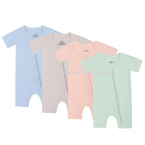 Ropa para bebés recién nacidos, niños y niñas, mameluco sólido de fibra de bambú suave, pijama con pies y doble cremallera, pelele de algodón para bebés