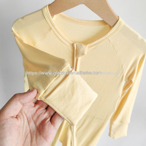 Ropa para bebés recién nacidos, niños y niñas, mameluco sólido de fibra de bambú suave, pijama con pies y doble cremallera, pelele de algodón para bebés