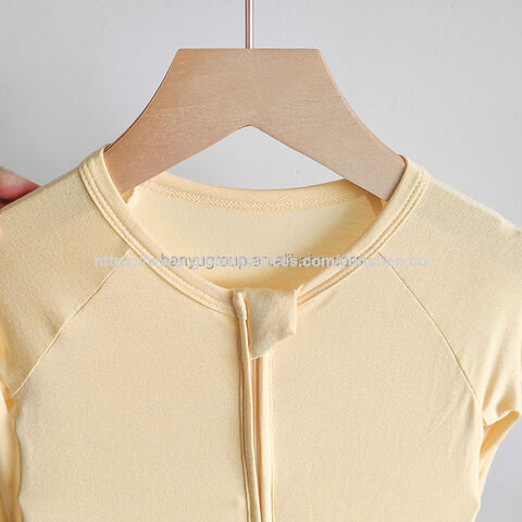 Ropa para bebés recién nacidos, niños y niñas, mameluco sólido de fibra de bambú suave, pijama con pies y doble cremallera, pelele de algodón para bebés
