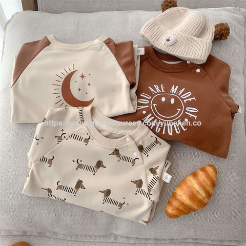 Baby Mädchen Strampler Overall 0-2 Jahre Langarm Frühling Herbst Baby Allover Druck Krabbel Cartoon Einteiler