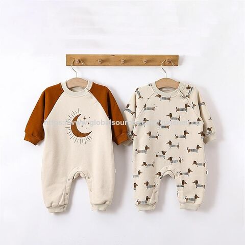 Baby Mädchen Strampler Overall 0-2 Jahre Langarm Frühling Herbst Baby Allover Druck Krabbel Cartoon Einteiler