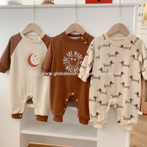Baby Mädchen Strampler Overall 0-2 Jahre Langarm Frühling Herbst Baby Allover Druck Krabbel Cartoon Einteiler