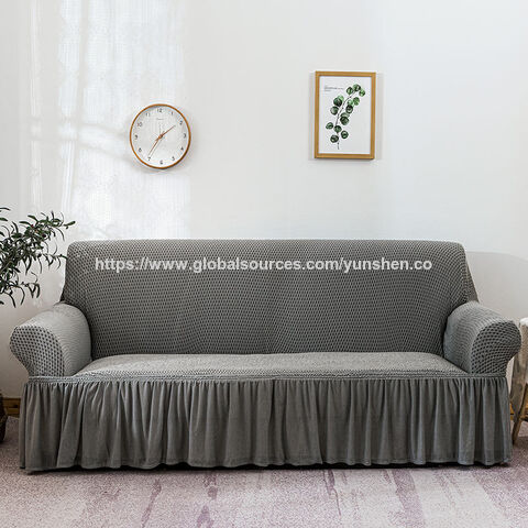 Fundas de Sofá Impermeables para Muebles, Protector de Sofá Tipo Puff, Cubre Sofá con Falda Estampada, Diseño Lavable en Spandex