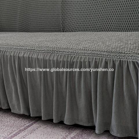 Fundas de Sofá Impermeables para Muebles, Protector de Sofá Tipo Puff, Cubre Sofá con Falda Estampada, Diseño Lavable en Spandex