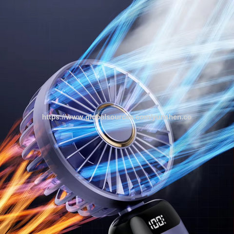 Ventilador de escritorio turbo de 3000mAh, soporte de escritorio, ventilador pequeño portátil recargable, mini