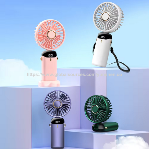 Ventilador de escritorio turbo de 3000mAh, soporte de escritorio, ventilador pequeño portátil recargable, mini