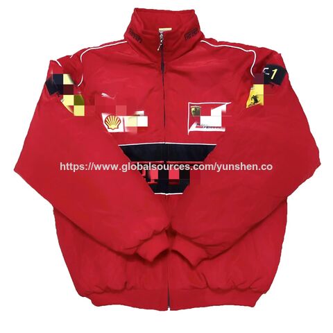 Veste Bomber de Course Nascar F1 Vintage Rare Personnalisée OEM en Gros - Vêtements de Rue avec Broderie et Patchs de Marque Personnalisés