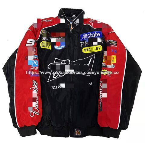 Veste Bomber de Course Nascar F1 Vintage Rare Personnalisée OEM en Gros - Vêtements de Rue avec Broderie et Patchs de Marque Personnalisés