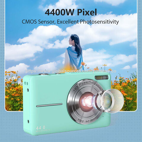 Digitalkamera FHD 1080P 44MP Kompakt Günstig Studenten Portable Digitale Kompaktkamera mit 2,4'' Farbdisplay und 16x Digitalzoom