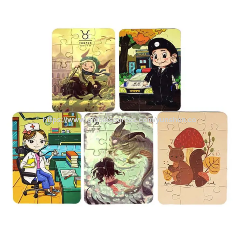 Fabricantes de Rompecabezas Personalizados al por Mayor, Juegos de Rompecabezas en Blanco por Sublimación IQ Personalizados, Papel de Dibujos Animados 2D de Calidad Premium