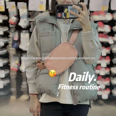 Pochete personalizada de alta qualidade para mulheres, ideal para ioga e esportes, bolsa transversal ajustável para a cintura.