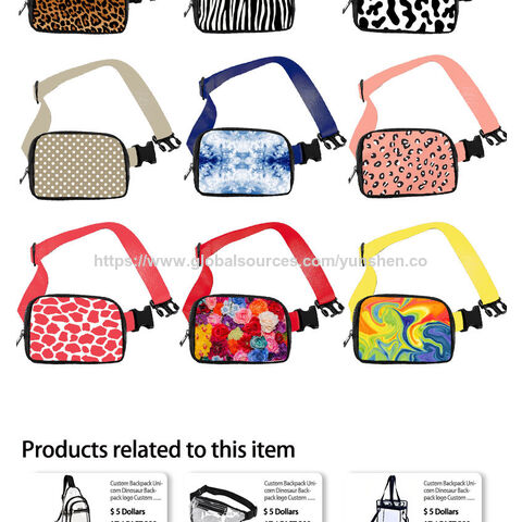 Pochete personalizada de alta qualidade para mulheres, ideal para ioga e esportes, bolsa transversal ajustável para a cintura.