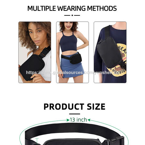 Pochete personalizada de alta qualidade para mulheres, ideal para ioga e esportes, bolsa transversal ajustável para a cintura.