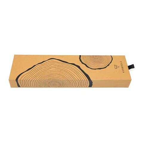 Schlichte braune Geschenkbox aus stabilem Kraftkarton für Schmuck, glänzend laminierte Papierverpackung für Halsketten, Uhren, Versand