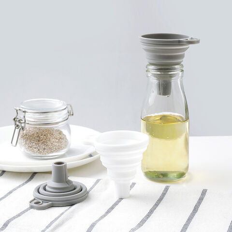 Embudo de Silicona Mini Telescópico Plegable para Verter Aceite, Boca Ancha, a Prueba de Fugas para Vino y Aceite, Dispensador de Embudo Pequeño para el Hogar